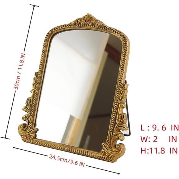 Vintage Vanity Makeup Desk Mirror, Antique Traditional Chic Arch Table Mirror - Picture 3 of 7
